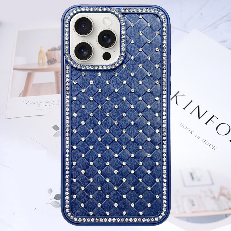 Подходящ за Apple 15pro, Apple корпус, iPhone 15promax, диамантен корпус за мобилен телефон 15 с плетен модел 11 от висок клас
