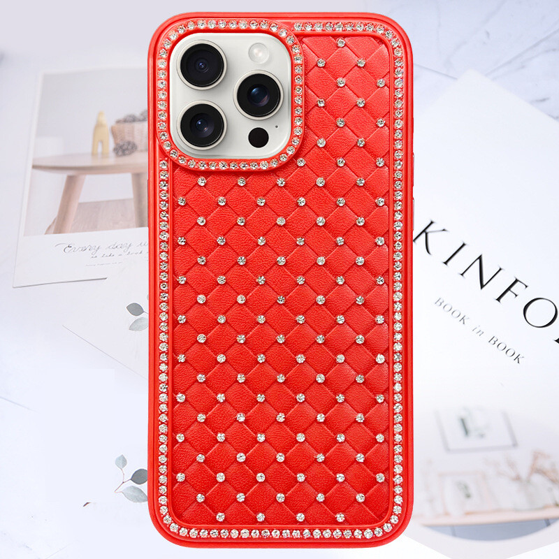 Подходящ за Apple 15pro, Apple корпус, iPhone 15promax, диамантен корпус за мобилен телефон 15 с плетен модел 11 от висок клас