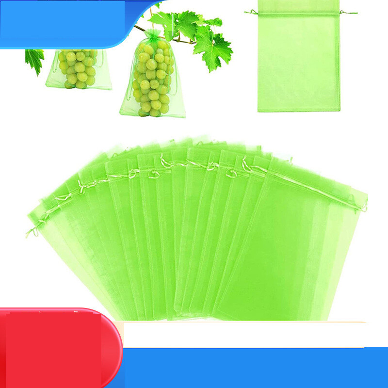 Tarpvalstybinis vaisių tinklinis maišelis 50 vnt., apsaugantis nuo vabzdžių, apsaugantis nuo paukščių, daugkartinio naudojimo marlės tinklinis maišelis, pomidorams, baklažanams, vynuogėms, obuoliams