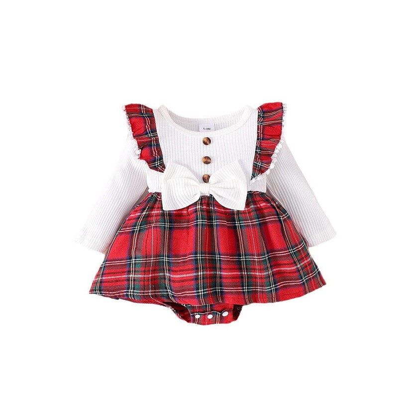 Детски дрехи Бяла риза + червена карирана рокля