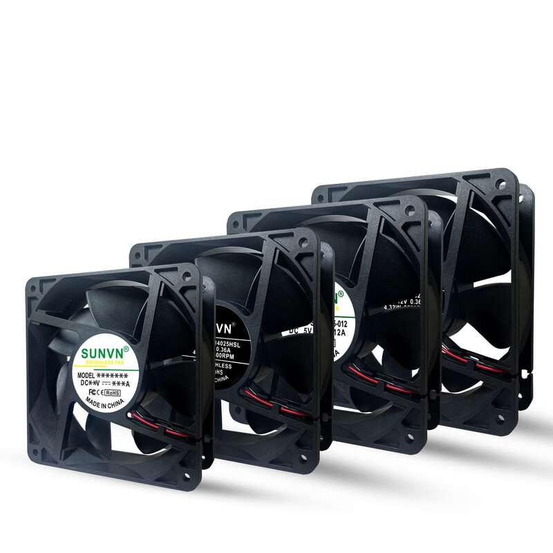 SUNVN 8025 nuolatinės srovės ventiliatorius 5V alyva užpildytas 12V šildytuvas džiovintuvas džiovyklė 8CM tylus aušinimo ventiliatorius