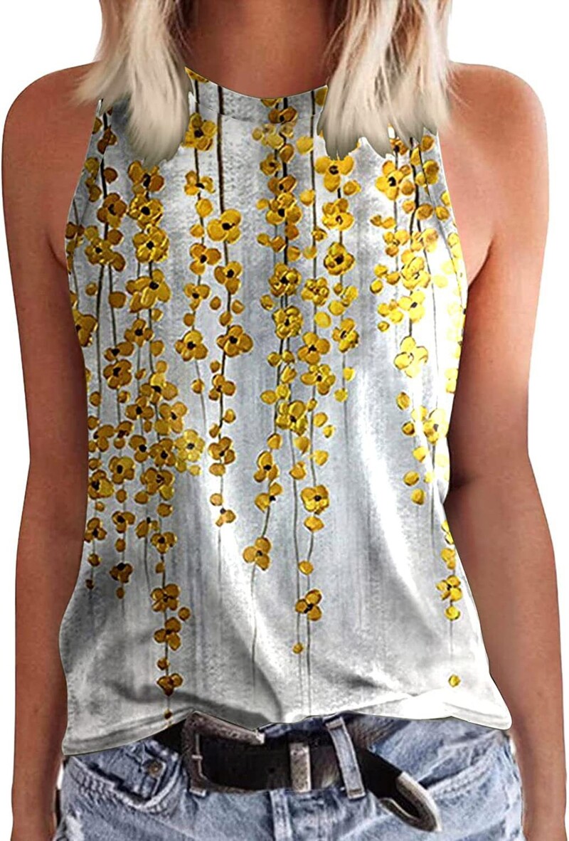 2024 Трансгранична европейска и американска лятна мода нова дамска жилетка без ръкави с жартиери, градиентна личност, 3D дигитален печат