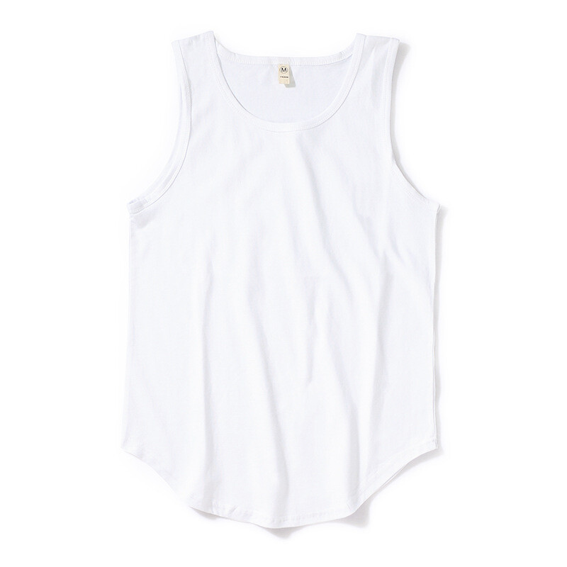 Синцзян дълговолокнист памук европейски и американски BF стил едноцветен мъжки потник с I-образна форма, чист памучен безръкавен тениска, абсорбираща потта, едно парче за доставка