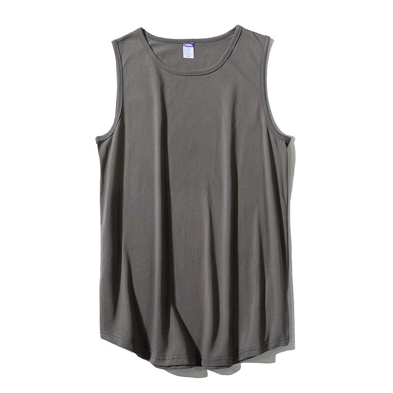 Синцзян дълговолокнист памук европейски и американски BF стил едноцветен мъжки потник с I-образна форма, чист памучен безръкавен тениска, абсорбираща потта, едно парче за доставка