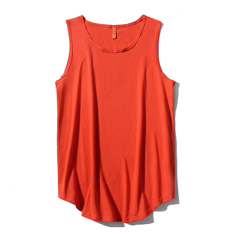 Синцзян дълговолокнист памук европейски и американски BF стил едноцветен мъжки потник с I-образна форма, чист памучен безръкавен тениска, абсорбираща потта, едно парче за доставка