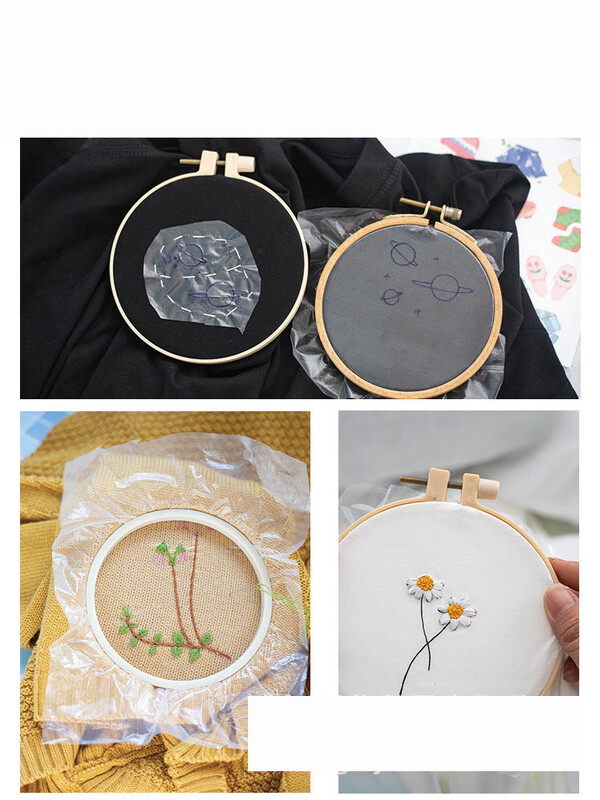 Χειροποίητο κέντημα DIY, τρίψιμο, μοτίβο μεταφοράς, υδατοδιαλυτό χαρτί, υδατοδιαλυτή μεμβράνη, σχέδιο ρούχων, κέντημα μηχανής, αυτοβαφή, κέντημα