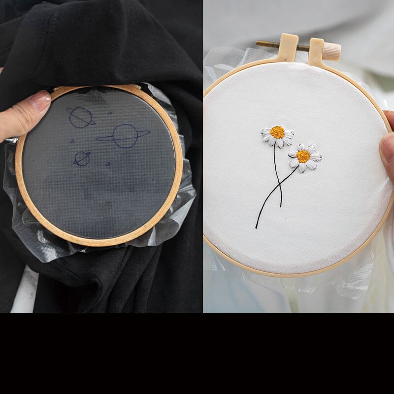 Broderie DIY manuală, frecare, model de transfer, hârtie solubilă în apă, folie solubilă în apă, design vestimentar, broderie la mașină, auto-picturare, broderie