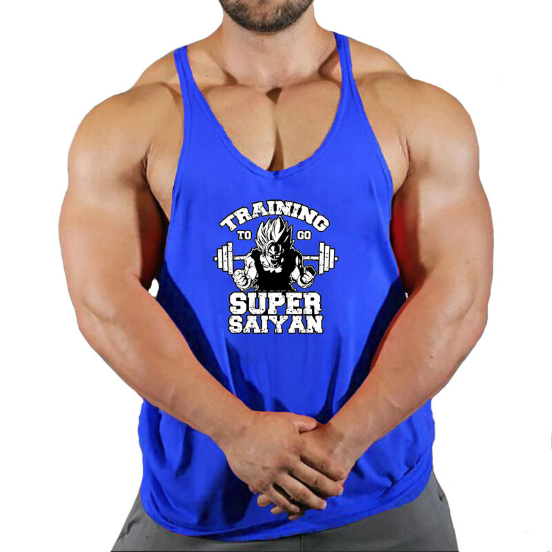 Мъжка фитнес тениска, свободна тениска без ръкави, спортни дрехи, I-образна презрамка, баскетболен тренировъчен топ от едно парче