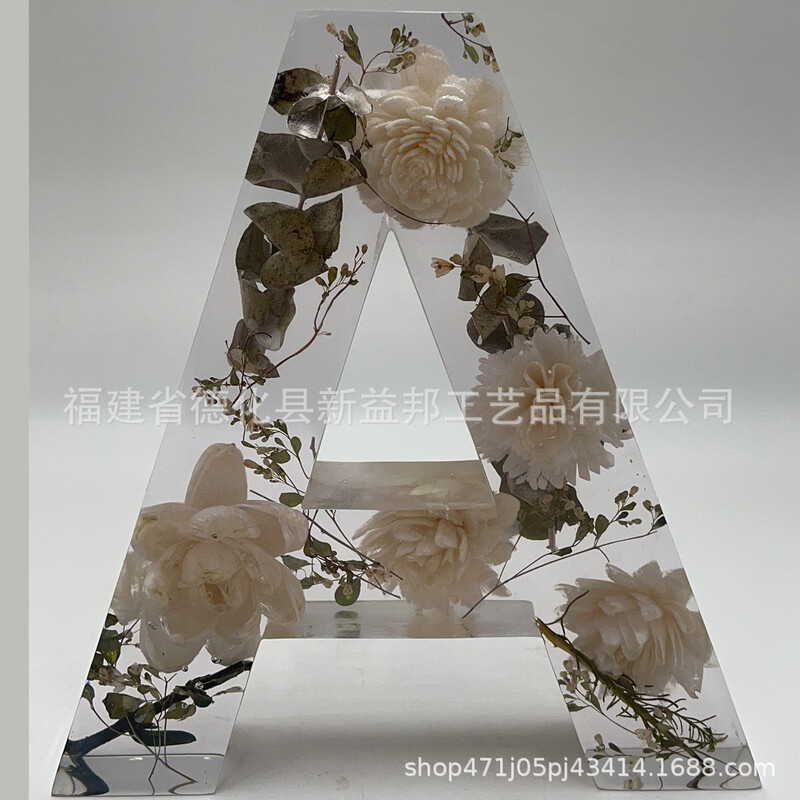 Aukštos kokybės skaidri derva su tikrais gėlių ornamentais, angliškomis raidėmis, derva, amatai, dekoravimas, viešbutis, namų apšvietimas, prabangūs aksesuarai