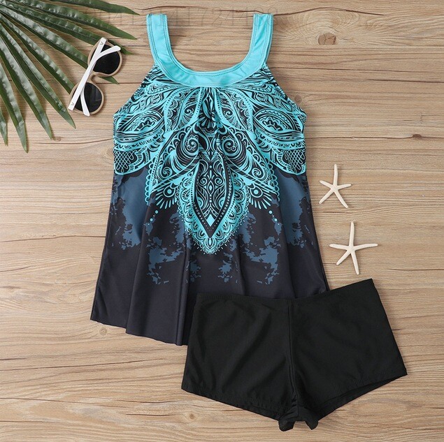 2024 Нови европейски и американски бански костюми с голям размер, дамски презрамки, консервативна пола, боксерки, бикини за жени, външна търговия на едро