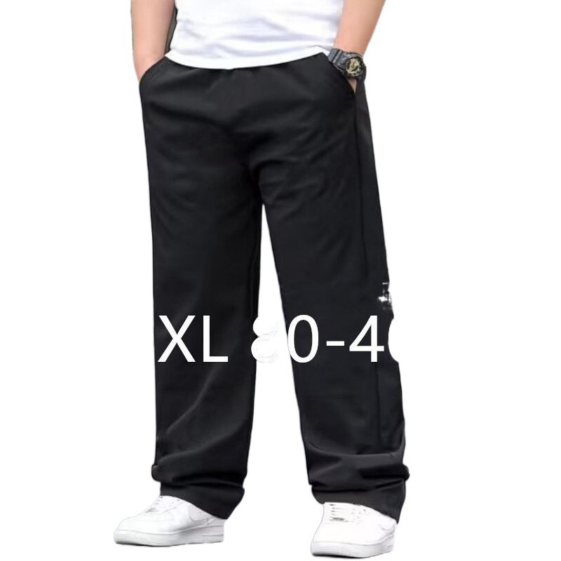 Летни тънки мъжки панталони, дебели, големи размери, спортни панталони, свободни прави дълги панталони, мъжки харем, ежедневни панталони