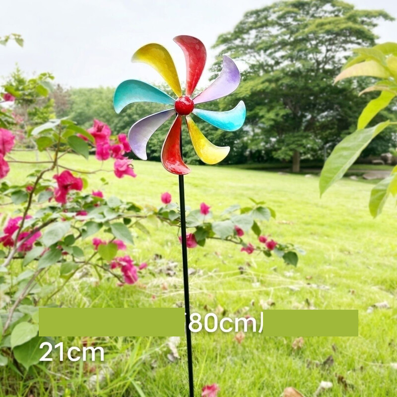 Krāsains rotējošs vējdzirnavas rotējošs vējdzirnavas pagalms balkons dzelzs anemometrs mājas āra dārzs metāls ainavu veidošana