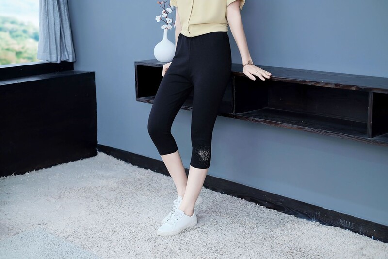 2024 нови високоеластични ежедневни клинове с бродерия, висок клас, за жени, plus size, летни панталони