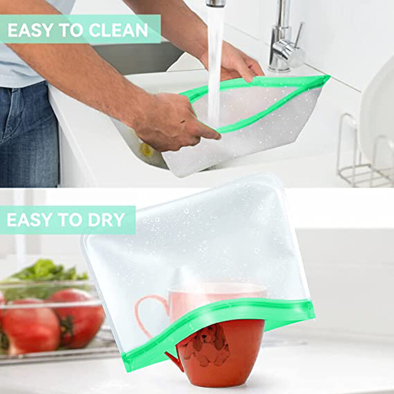 PEVA maisto laikymo maišelis, sandarus vaisių maišelis, matinis PEVA maisto laikymo maišelis, sandarus trimatis užtrauktuku užsegamas maišelis