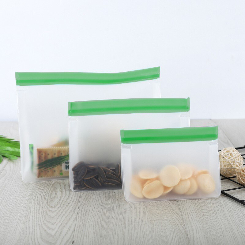 PEVA maisto laikymo maišelis, sandarus vaisių maišelis, matinis PEVA maisto laikymo maišelis, sandarus trimatis užtrauktuku užsegamas maišelis