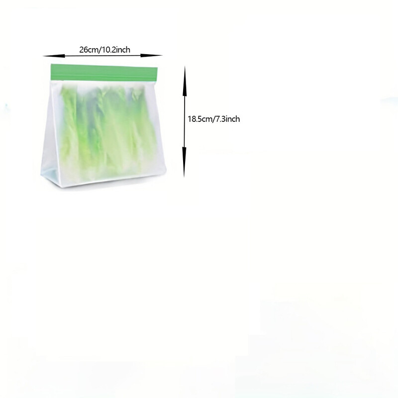 PEVA maisto laikymo maišelis, sandarus vaisių maišelis, matinis PEVA maisto laikymo maišelis, sandarus trimatis užtrauktuku užsegamas maišelis