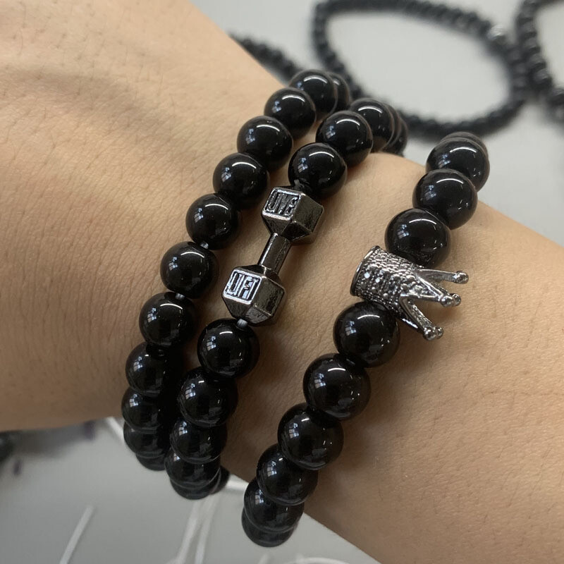 Prekogranična nova modna višekomponentna muška narukvica s temperamentnim perlama, muška cirkonska narukvica, set tvorničkih izravnih prodaja