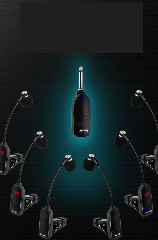 Saksofono imtuvas su 6,5 lizdo jungtimi, specializuotas belaidis mikrofonas, trimitas, scenos garso įranga, „Swan“, mikrofonas su garsu