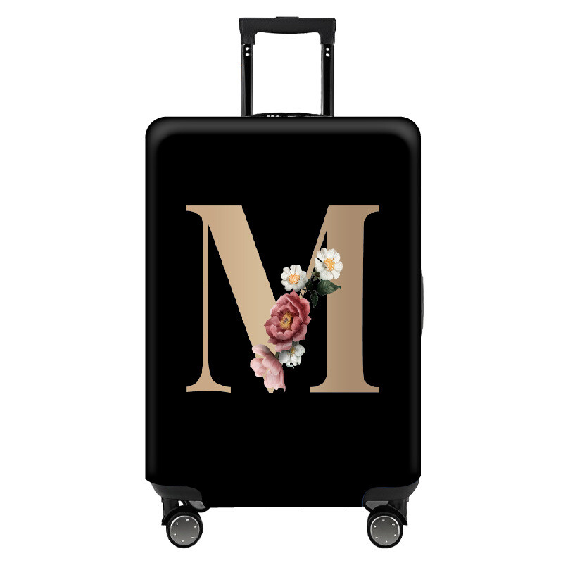 Paks, väga elastne kärukate, stiilne, lihtne, tähtedega, must, lukuga, pestav pagasikaitsekate