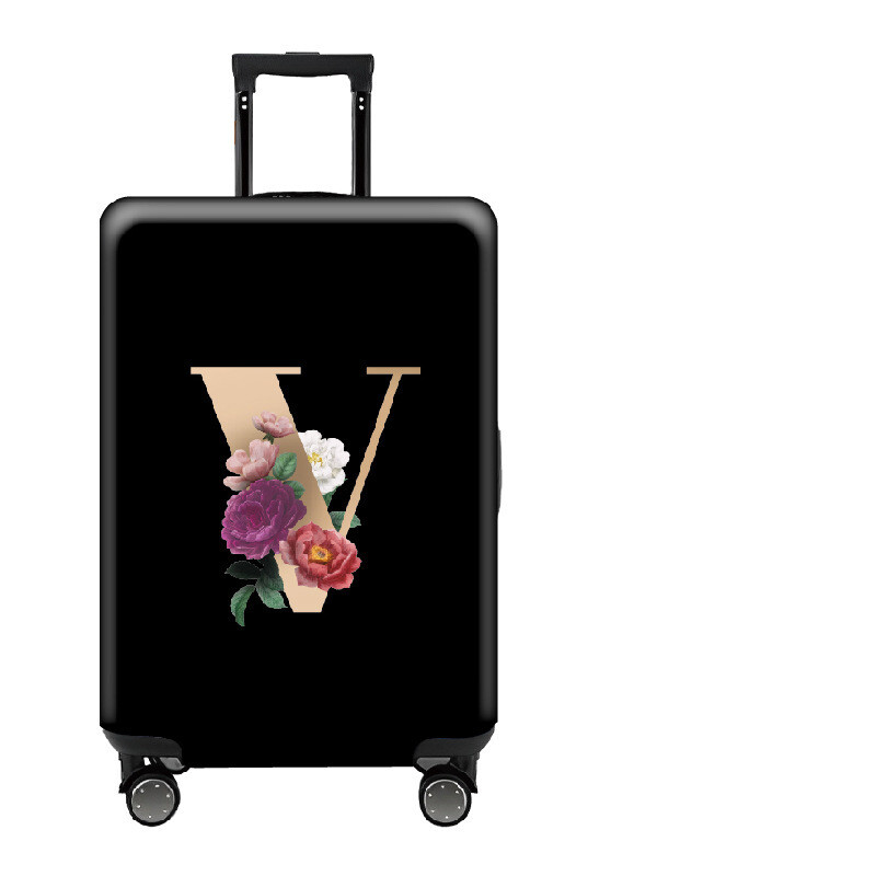 Paks, väga elastne kärukate, stiilne, lihtne, tähtedega, must, lukuga, pestav pagasikaitsekate