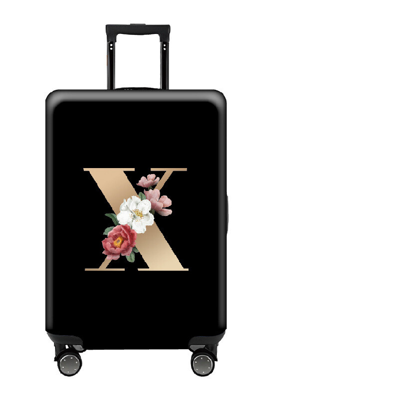 Paks, väga elastne kärukate, stiilne, lihtne, tähtedega, must, lukuga, pestav pagasikaitsekate