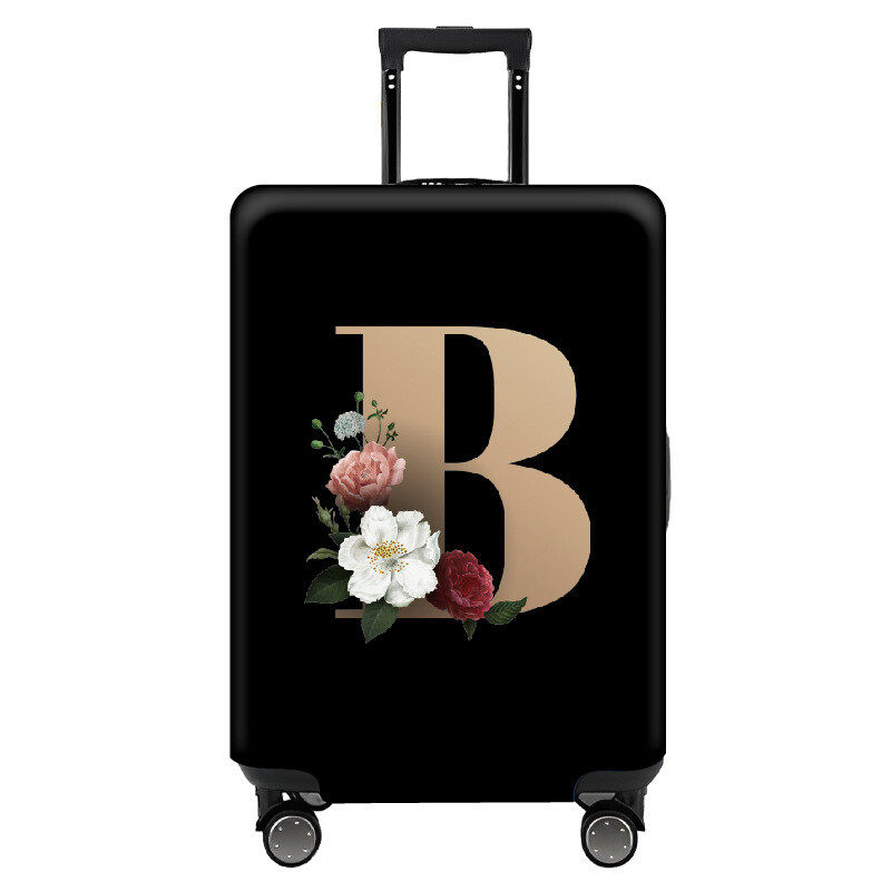 Paks, väga elastne kärukate, stiilne, lihtne, tähtedega, must, lukuga, pestav pagasikaitsekate