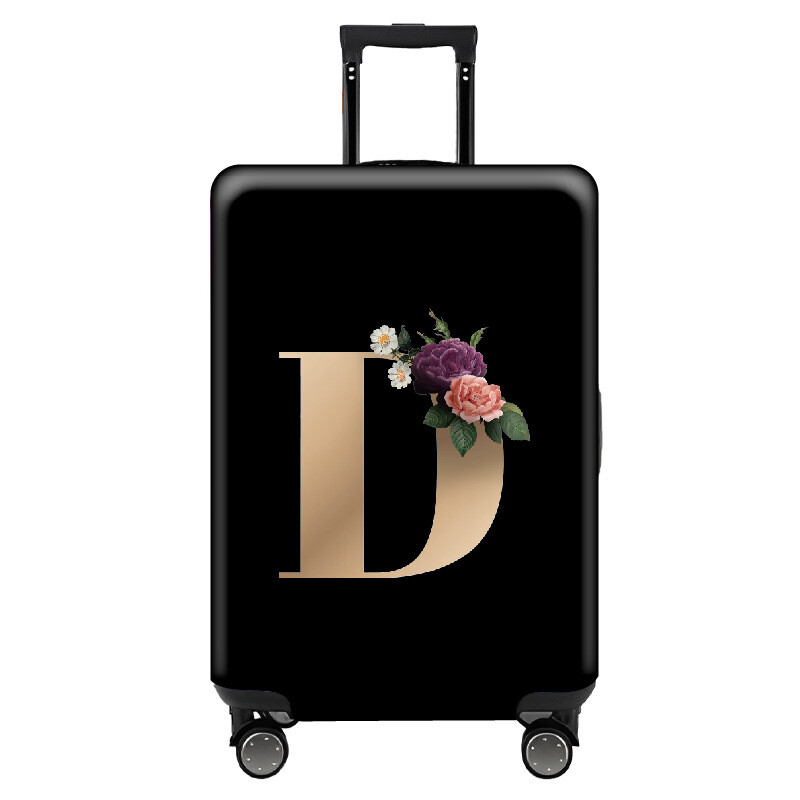 Paks, väga elastne kärukate, stiilne, lihtne, tähtedega, must, lukuga, pestav pagasikaitsekate