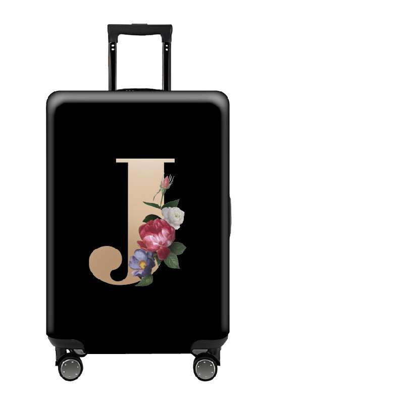 Paks, väga elastne kärukate, stiilne, lihtne, tähtedega, must, lukuga, pestav pagasikaitsekate