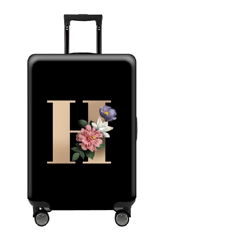 Paks, väga elastne kärukate, stiilne, lihtne, tähtedega, must, lukuga, pestav pagasikaitsekate