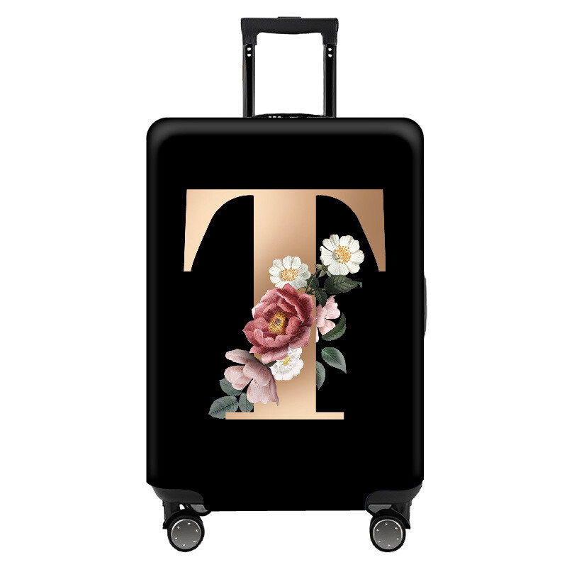 Paks, väga elastne kärukate, stiilne, lihtne, tähtedega, must, lukuga, pestav pagasikaitsekate