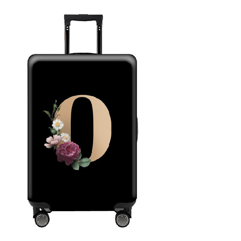 Paks, väga elastne kärukate, stiilne, lihtne, tähtedega, must, lukuga, pestav pagasikaitsekate