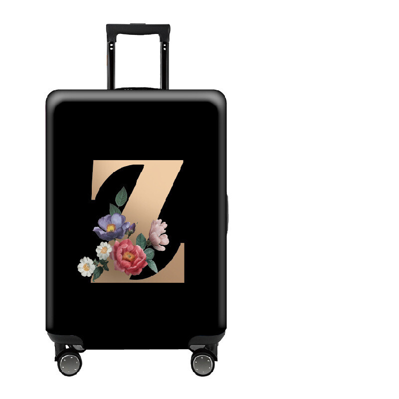 Paks, väga elastne kärukate, stiilne, lihtne, tähtedega, must, lukuga, pestav pagasikaitsekate