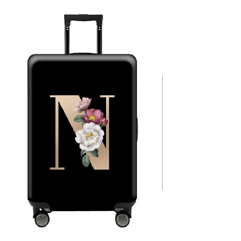 Paks, väga elastne kärukate, stiilne, lihtne, tähtedega, must, lukuga, pestav pagasikaitsekate