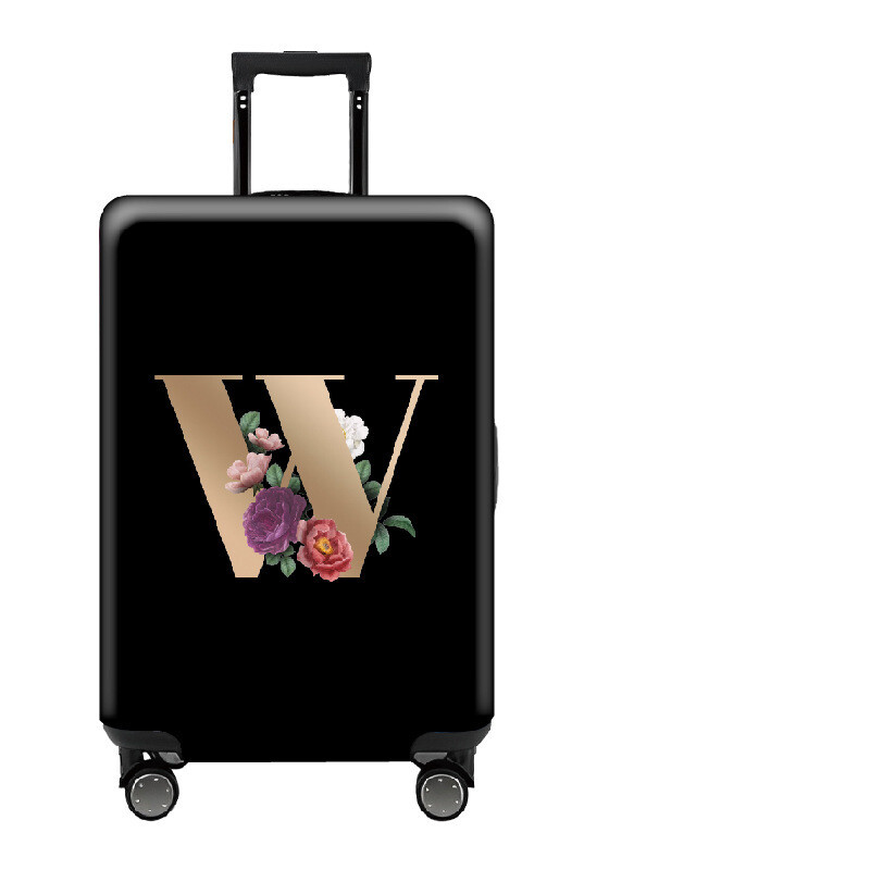 Paks, väga elastne kärukate, stiilne, lihtne, tähtedega, must, lukuga, pestav pagasikaitsekate