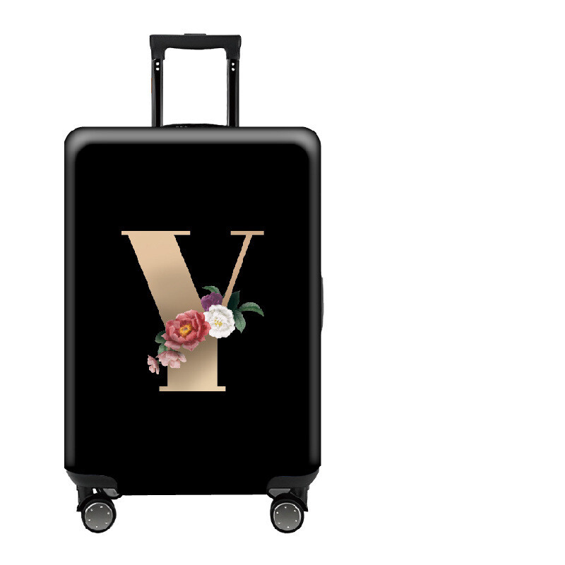 Paks, väga elastne kärukate, stiilne, lihtne, tähtedega, must, lukuga, pestav pagasikaitsekate