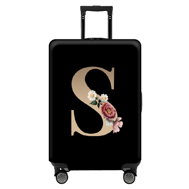 Paks, väga elastne kärukate, stiilne, lihtne, tähtedega, must, lukuga, pestav pagasikaitsekate