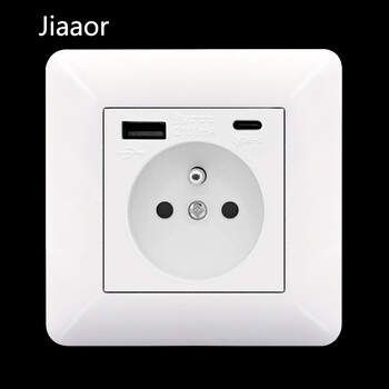 16A европейски немски френски контактен панел с USB + тип C86 външна търговия скрит контакт трансгранична доставка