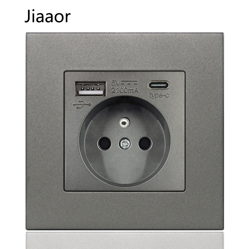 16A europietiškas vokiškas prancūziškas lizdas su USB + C86 tipo paslėptu lizdu užsienio prekybai, pristatymas per sieną