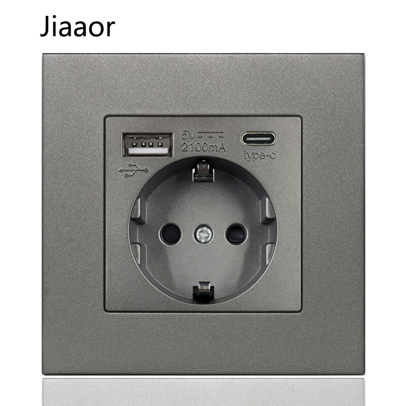 16A europietiškas vokiškas prancūziškas lizdas su USB + C86 tipo paslėptu lizdu užsienio prekybai, pristatymas per sieną