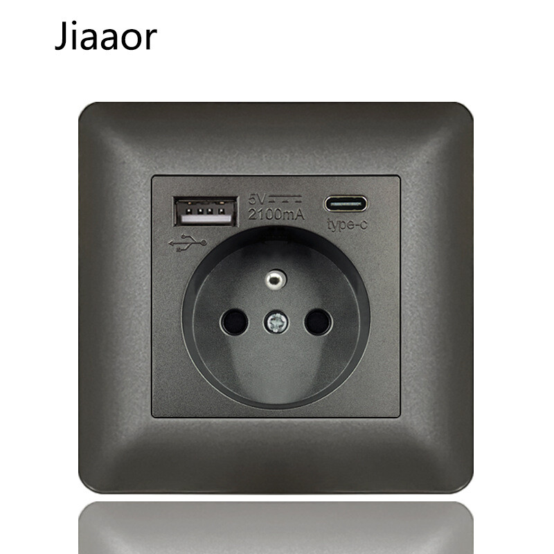 16A europietiškas vokiškas prancūziškas lizdas su USB + C86 tipo paslėptu lizdu užsienio prekybai, pristatymas per sieną