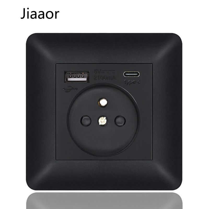 16A europietiškas vokiškas prancūziškas lizdas su USB + C86 tipo paslėptu lizdu užsienio prekybai, pristatymas per sieną