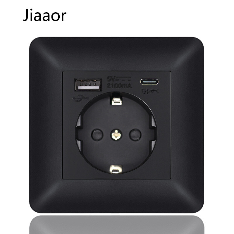 16A europietiškas vokiškas prancūziškas lizdas su USB + C86 tipo paslėptu lizdu užsienio prekybai, pristatymas per sieną