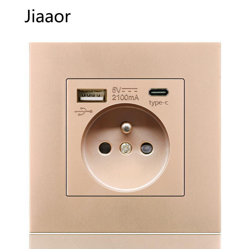 16A europietiškas vokiškas prancūziškas lizdas su USB + C86 tipo paslėptu lizdu užsienio prekybai, pristatymas per sieną