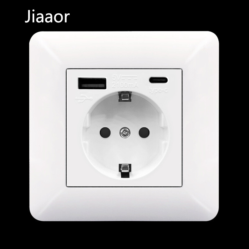16A europietiškas vokiškas prancūziškas lizdas su USB + C86 tipo paslėptu lizdu užsienio prekybai, pristatymas per sieną