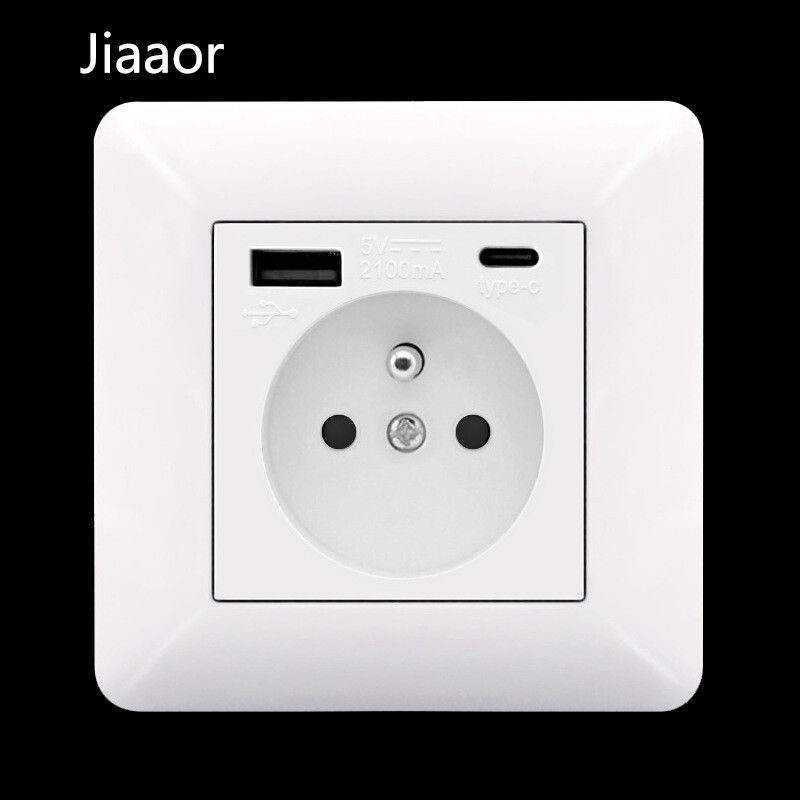 16A europietiškas vokiškas prancūziškas lizdas su USB + C86 tipo paslėptu lizdu užsienio prekybai, pristatymas per sieną