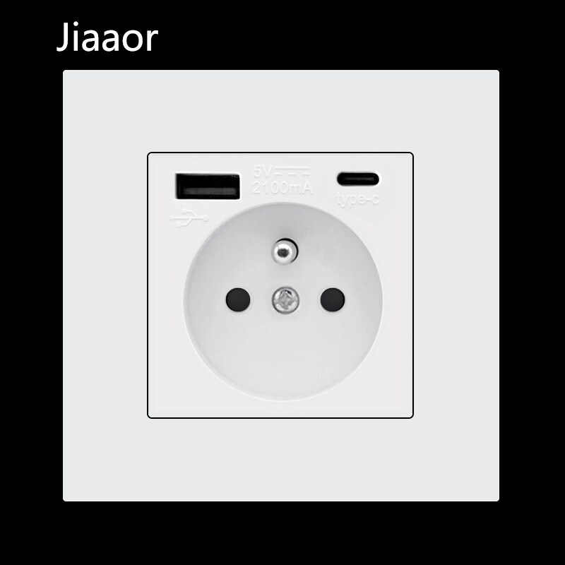 16A europietiškas vokiškas prancūziškas lizdas su USB + C86 tipo paslėptu lizdu užsienio prekybai, pristatymas per sieną