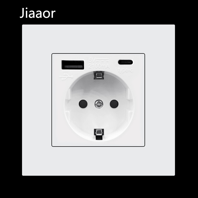 16A europietiškas vokiškas prancūziškas lizdas su USB + C86 tipo paslėptu lizdu užsienio prekybai, pristatymas per sieną