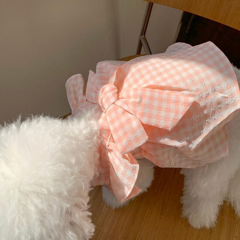 Plona vasarinė princesės suknelė augintiniams urmu, meškiukas bišonai, pomeraniečiai, maži šunys, jorkšyro katės, šunų drabužiai vasarai