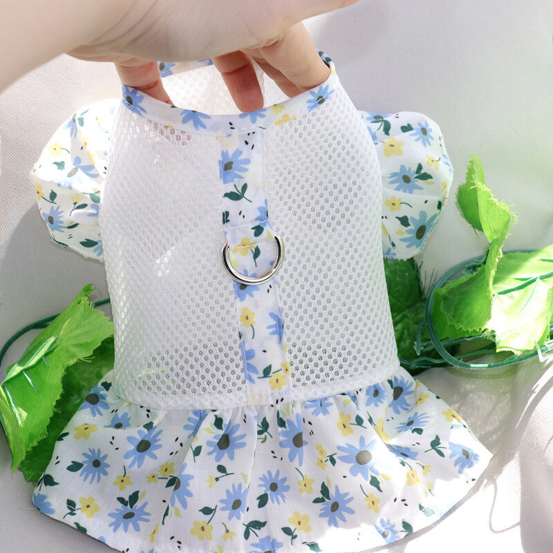 Plona vasarinė princesės suknelė augintiniams urmu, meškiukas bišonai, pomeraniečiai, maži šunys, jorkšyro katės, šunų drabužiai vasarai