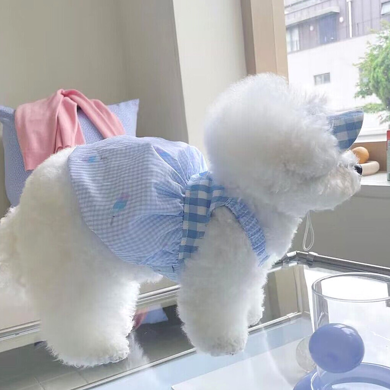 Plona vasarinė princesės suknelė augintiniams urmu, meškiukas bišonai, pomeraniečiai, maži šunys, jorkšyro katės, šunų drabužiai vasarai